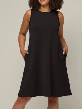 Wool& Black Merino Wool Blend Sierra Tank Dress Large